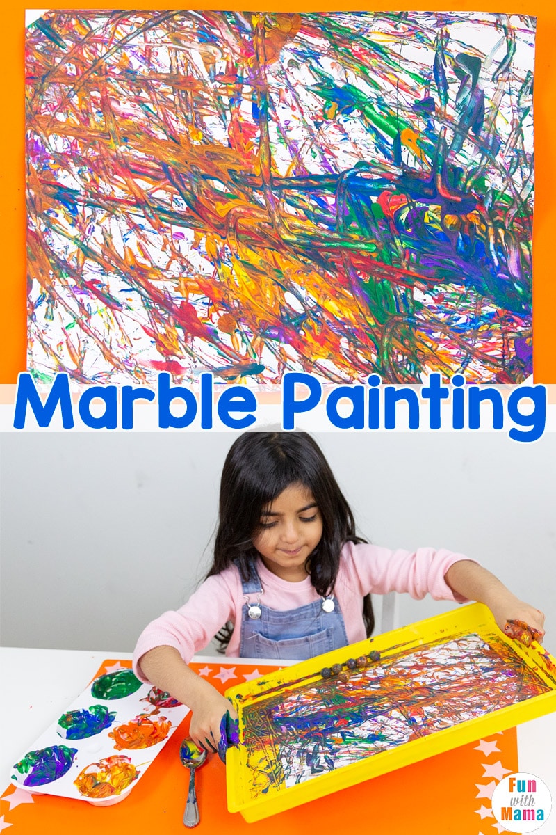 Fun Marble Painting For Kids + Video - Fun with Mama